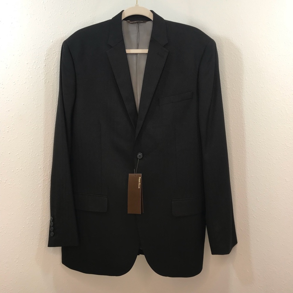 Perry Ellis Suit Black Jacket Blazer Mens Large